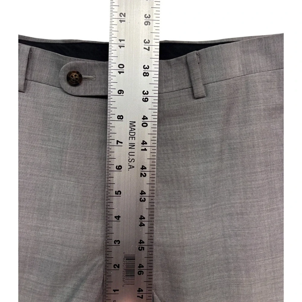 Indochino 40R 36x30 Light Gray 2pc Pant Suit Bespoke Wool Mohair Recent Slim